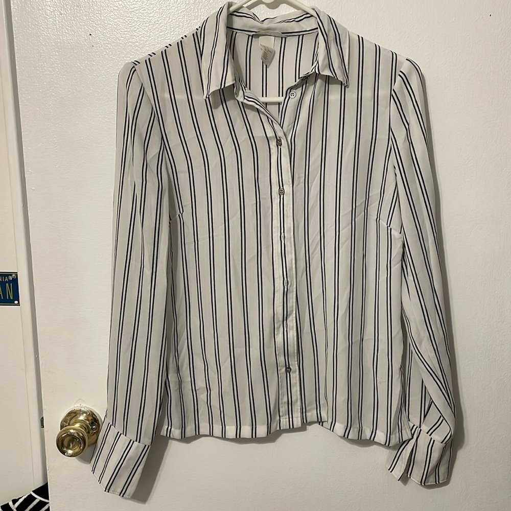 H&M Striped Flowy Button Down